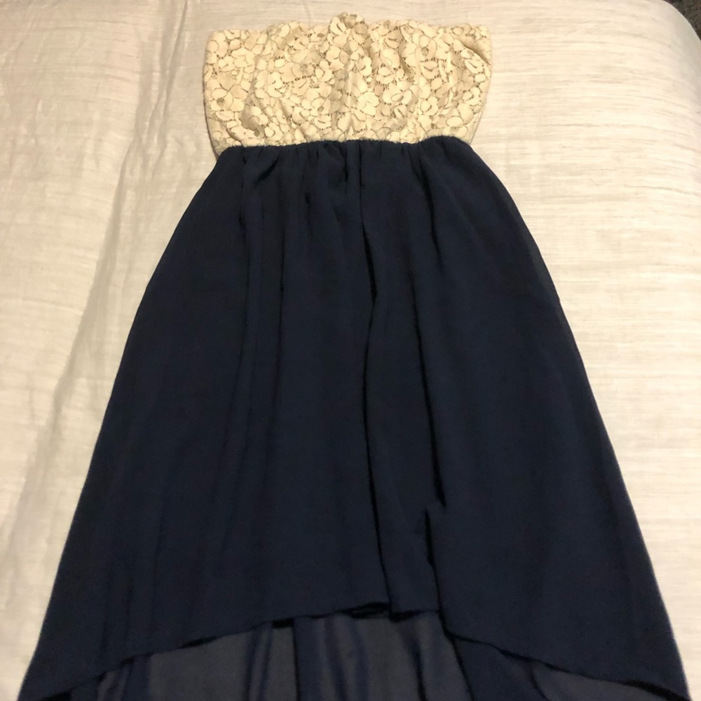 Body Central High-Low Strapless Dress